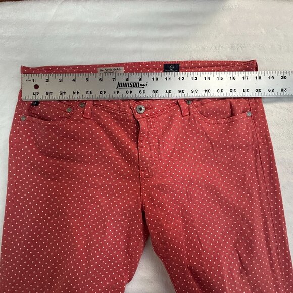 AG Adriano Goldschmied Womens The Stevie Ankle Slim Straight Leg Pants 32R Red - Picture 7 of 11